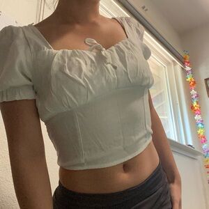 ruffle sleeved off or on shoulder crop top\blouse